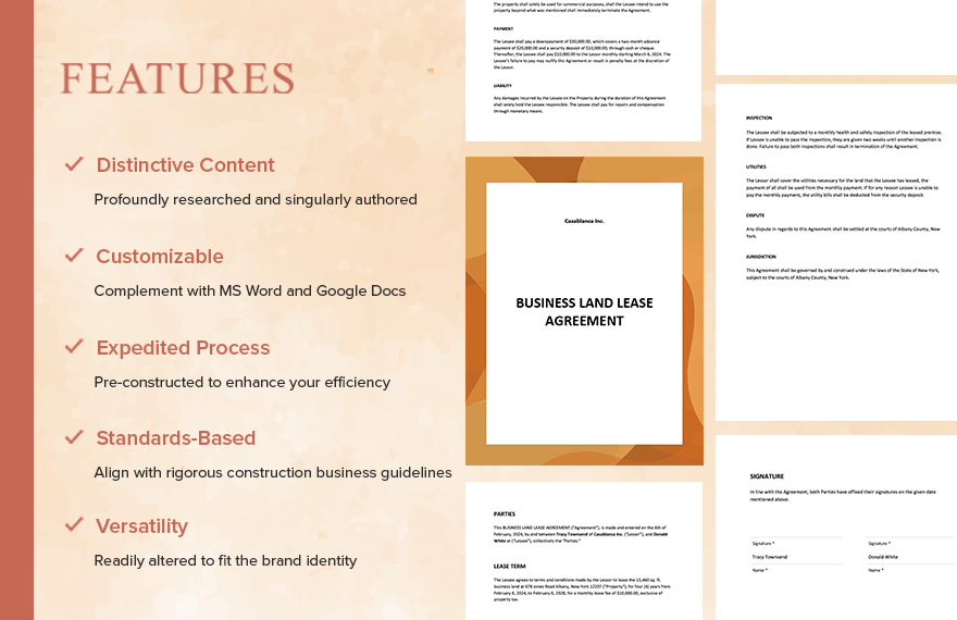 Business Land Lease Agreement Template