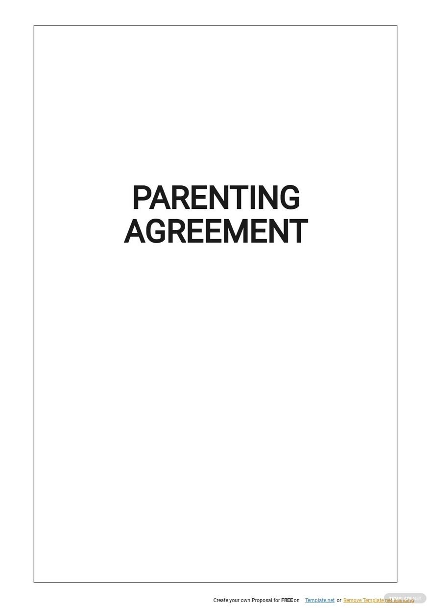Free Free Basic Parenting Agreement Template Google Docs, Word, Apple