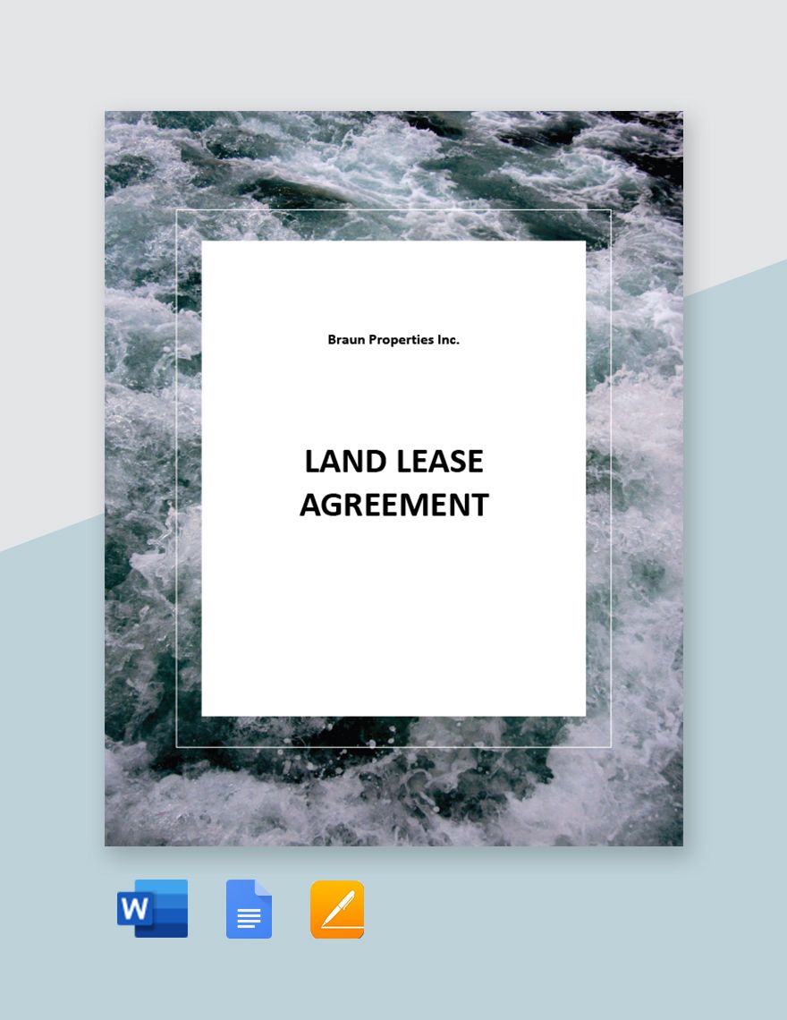 Blank Land Lease Agreement Template
