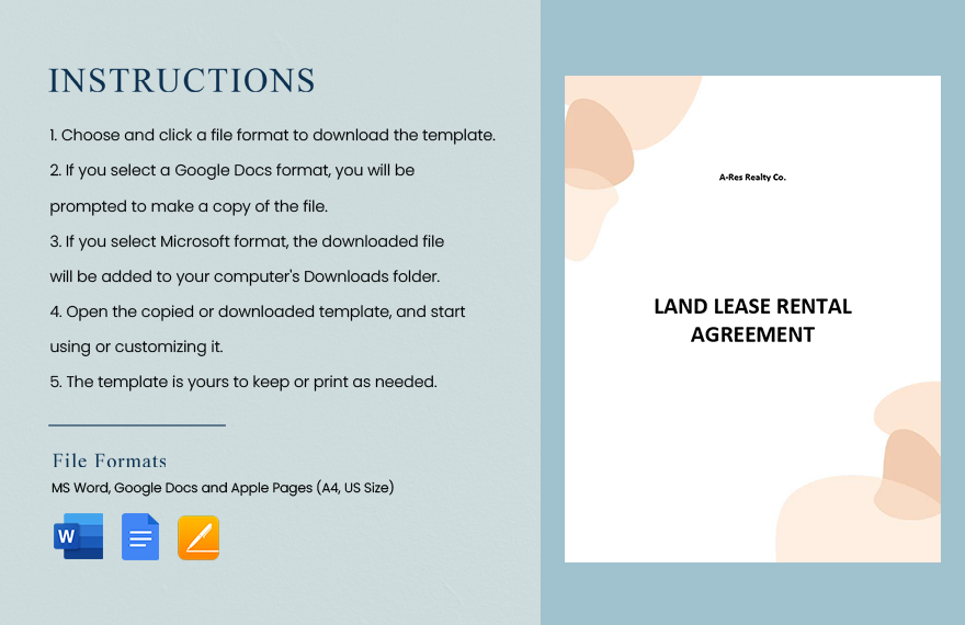 Land Lease Rental Agreement Template