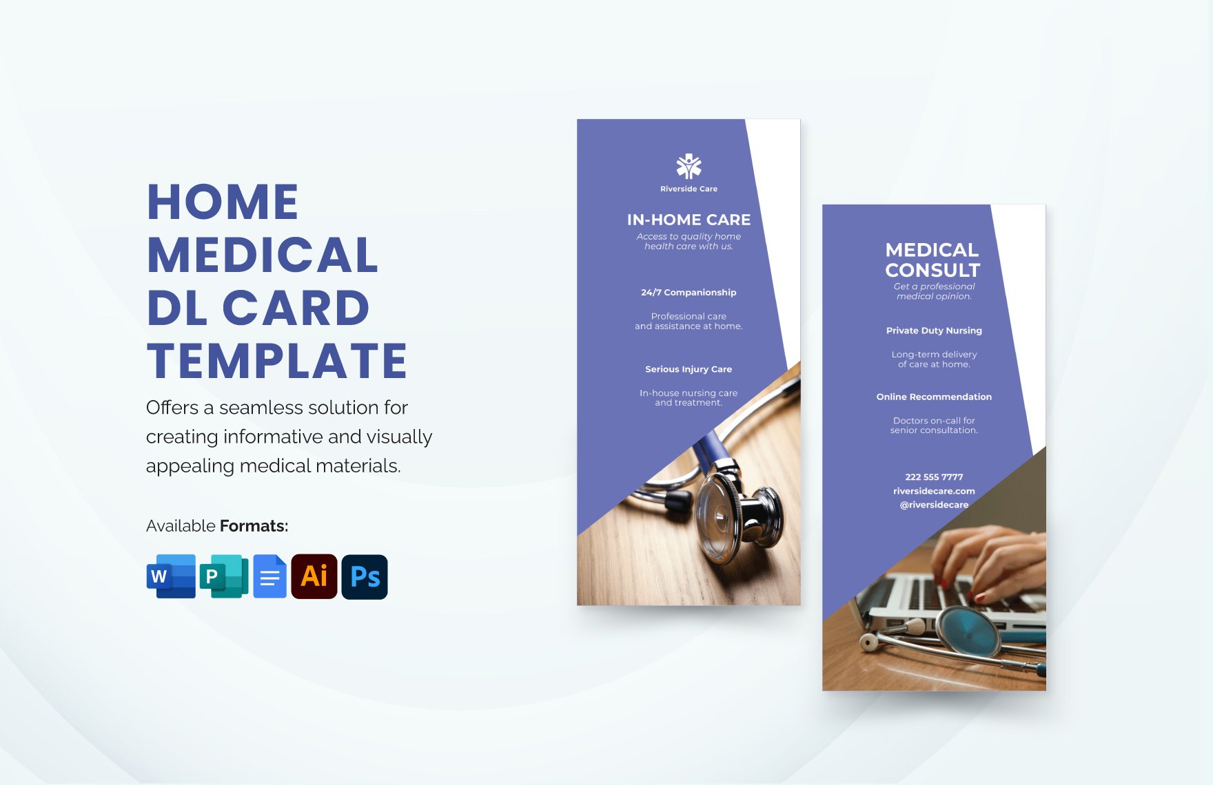 Home Medical DL Card Template in Word, Google Docs, Illustrator, PSD, Publisher