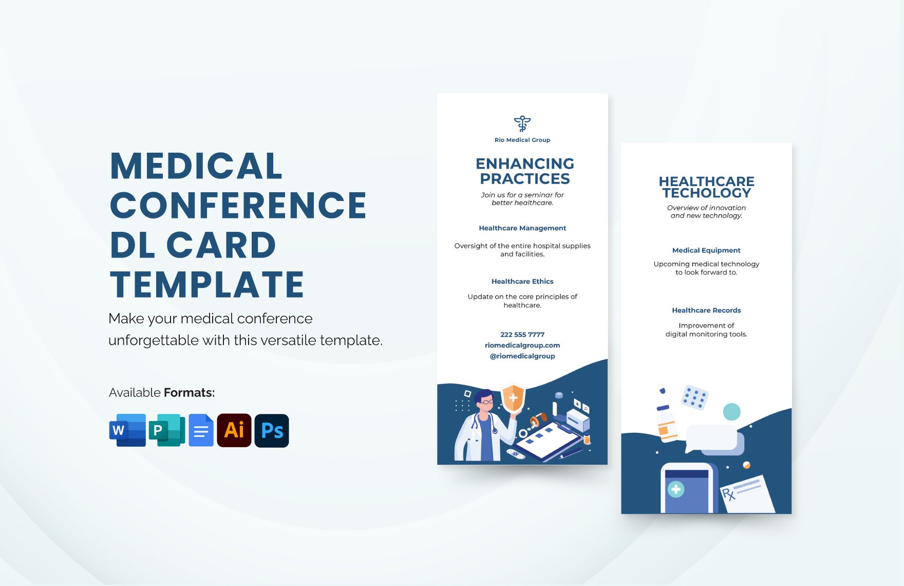 Free Medical Conference DL Card Template in Word, Google Docs, Illustrator, PSD, Publisher