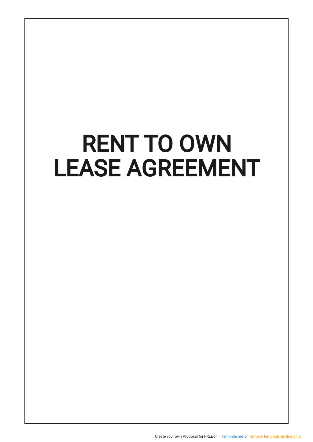 Rent to Own Lease Agreement Template Google Docs, Word, Apple Pages