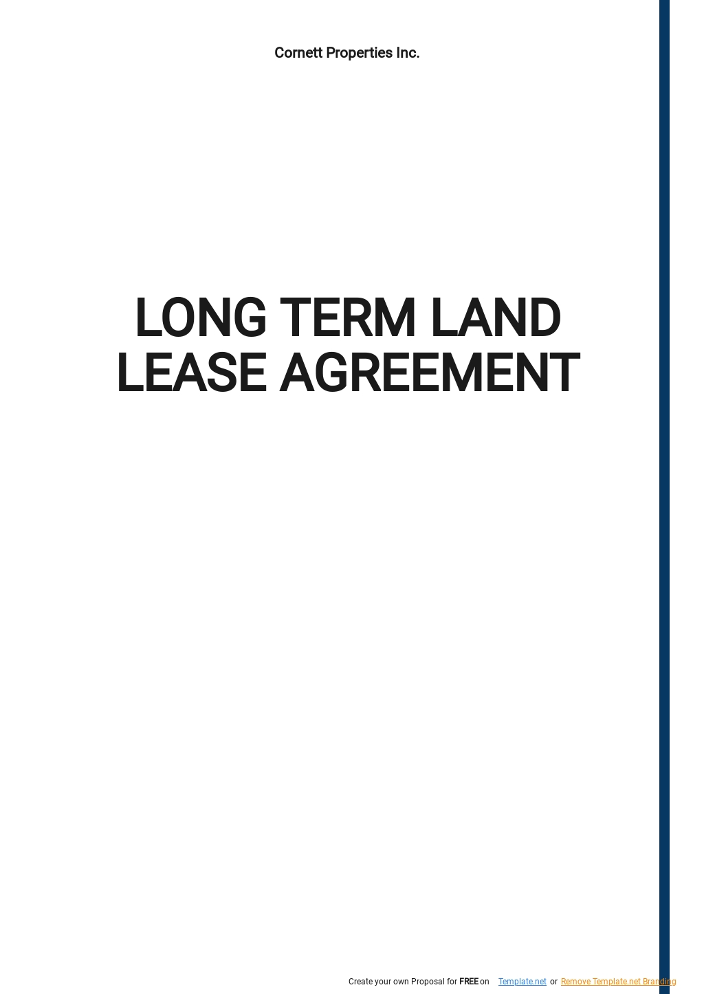 Long Term Land Lease Agreement Template Google Docs, Word, Apple