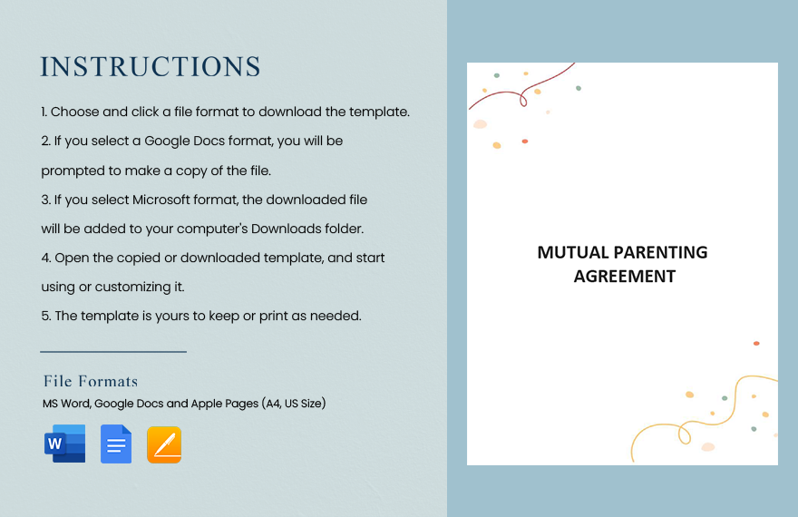 Mutual Parenting Agreement Template