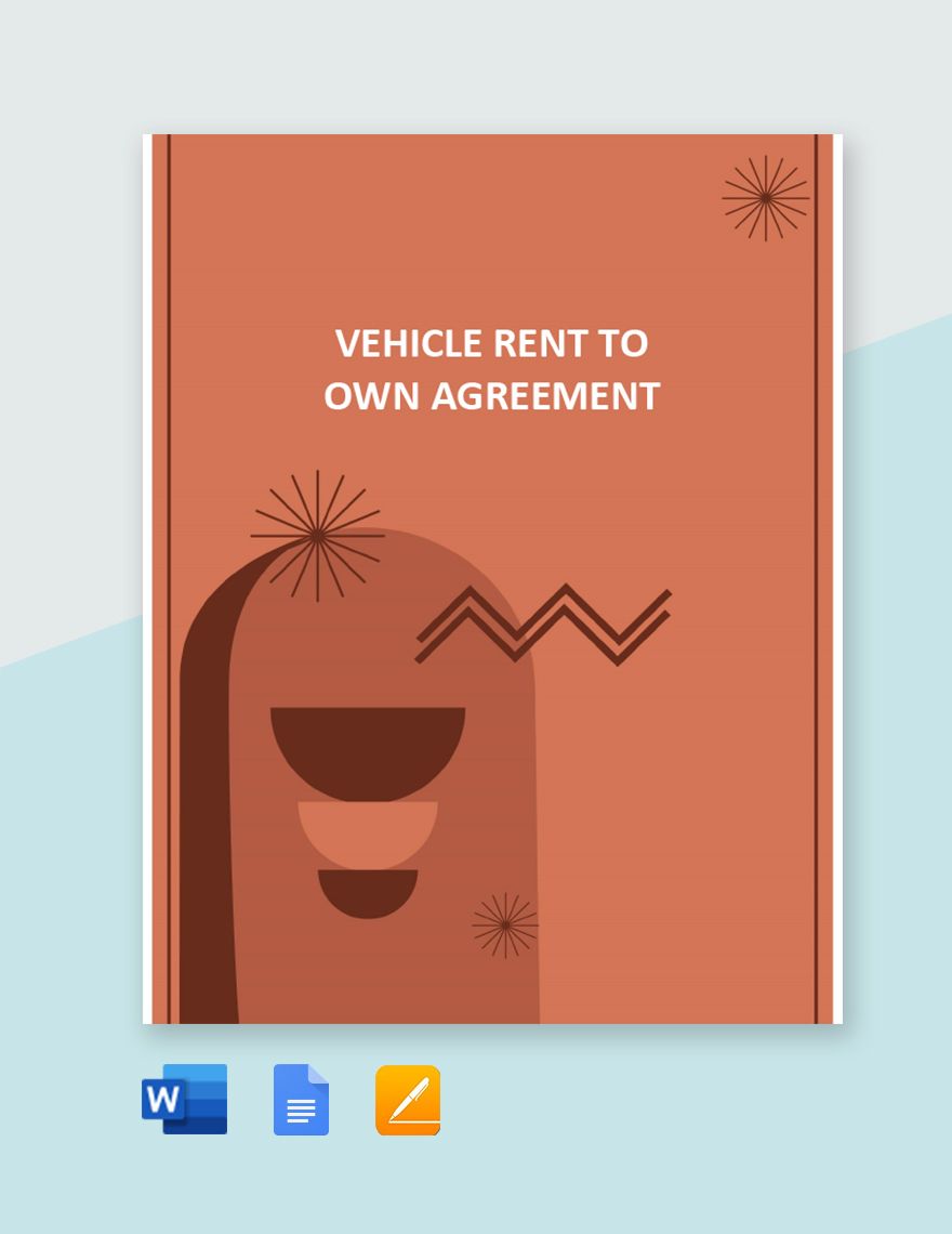 Vehicle Rent To Own Agreement Template