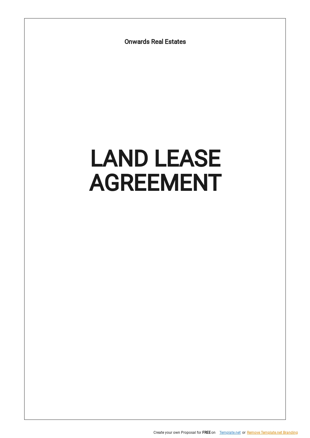 Land Lease Agreement Google Docs Templates Design, Free, Download