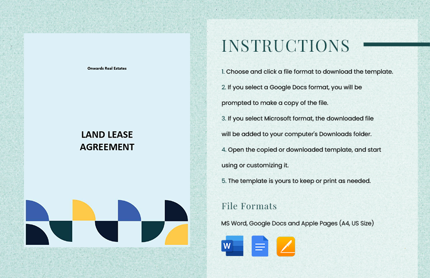 Simple Land Lease Agreement Template