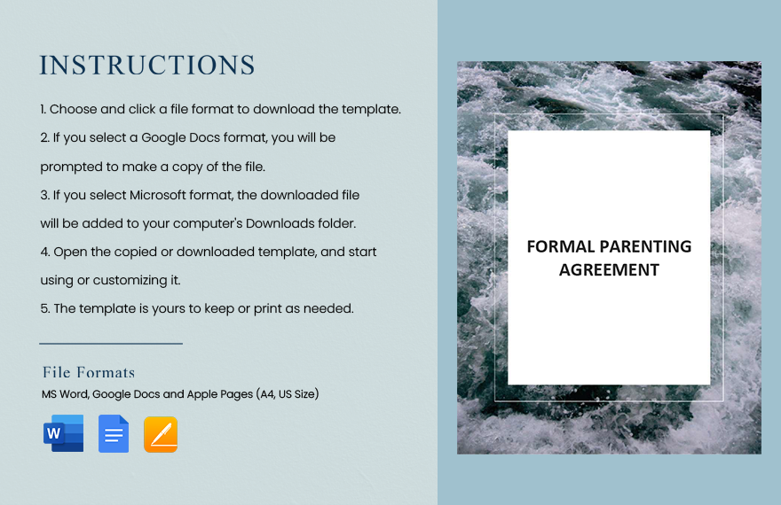 Formal Parenting Agreement Template