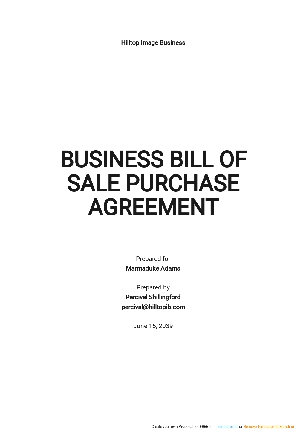 Business Bill of Sale Purchase Agreement Template.jpe