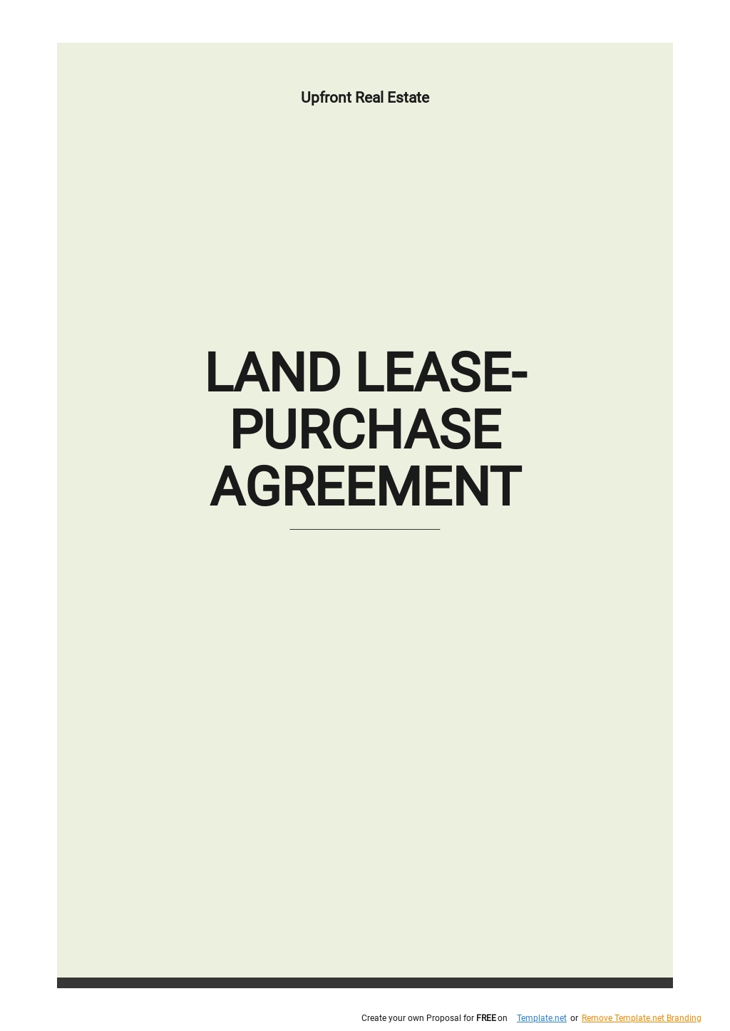 Land Lease Purchase Agreement Template Google Docs, Word, Apple Pages