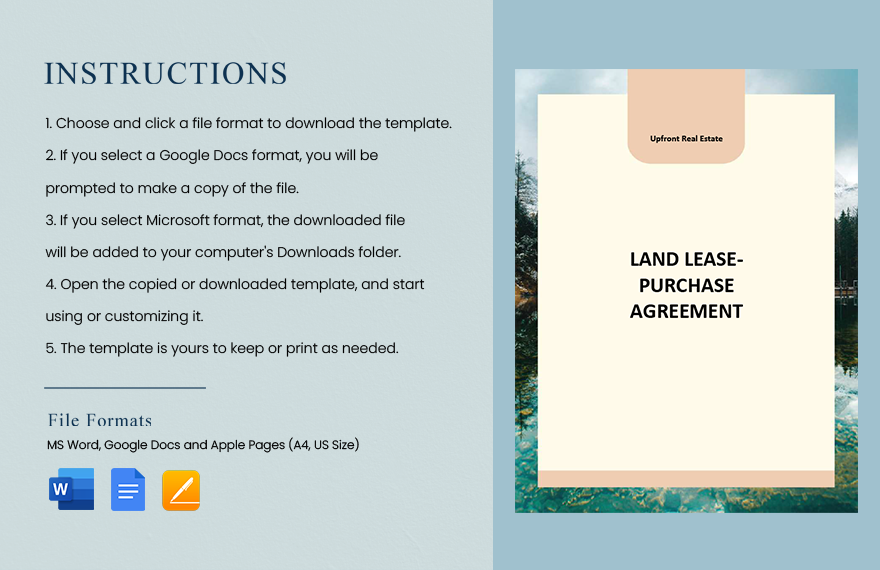 Land Lease Purchase Agreement Template