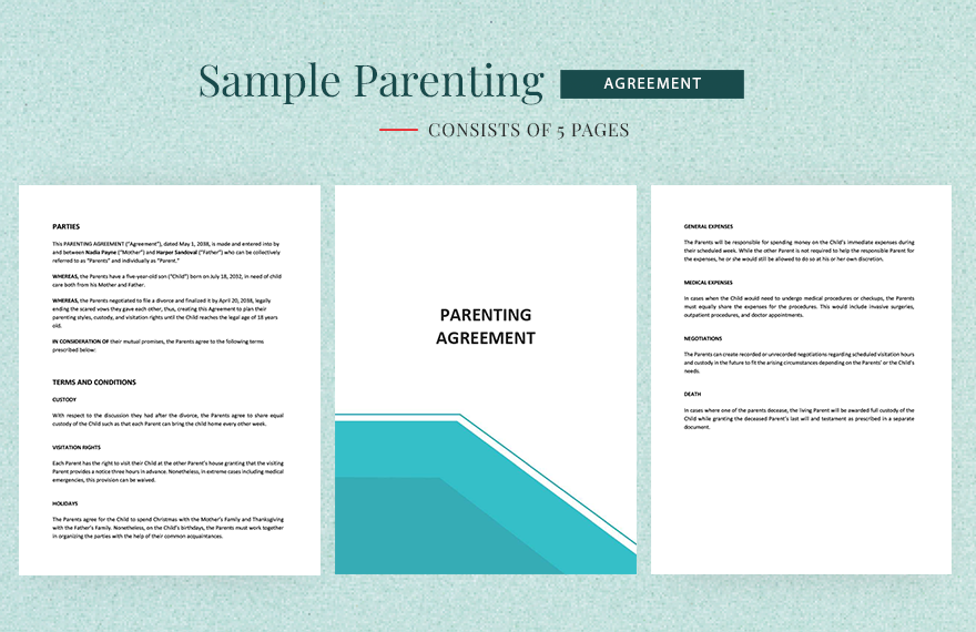 Sample Parenting Agreement Template