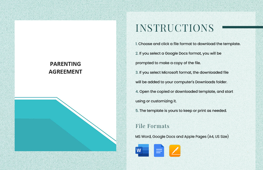 Sample Parenting Agreement Template