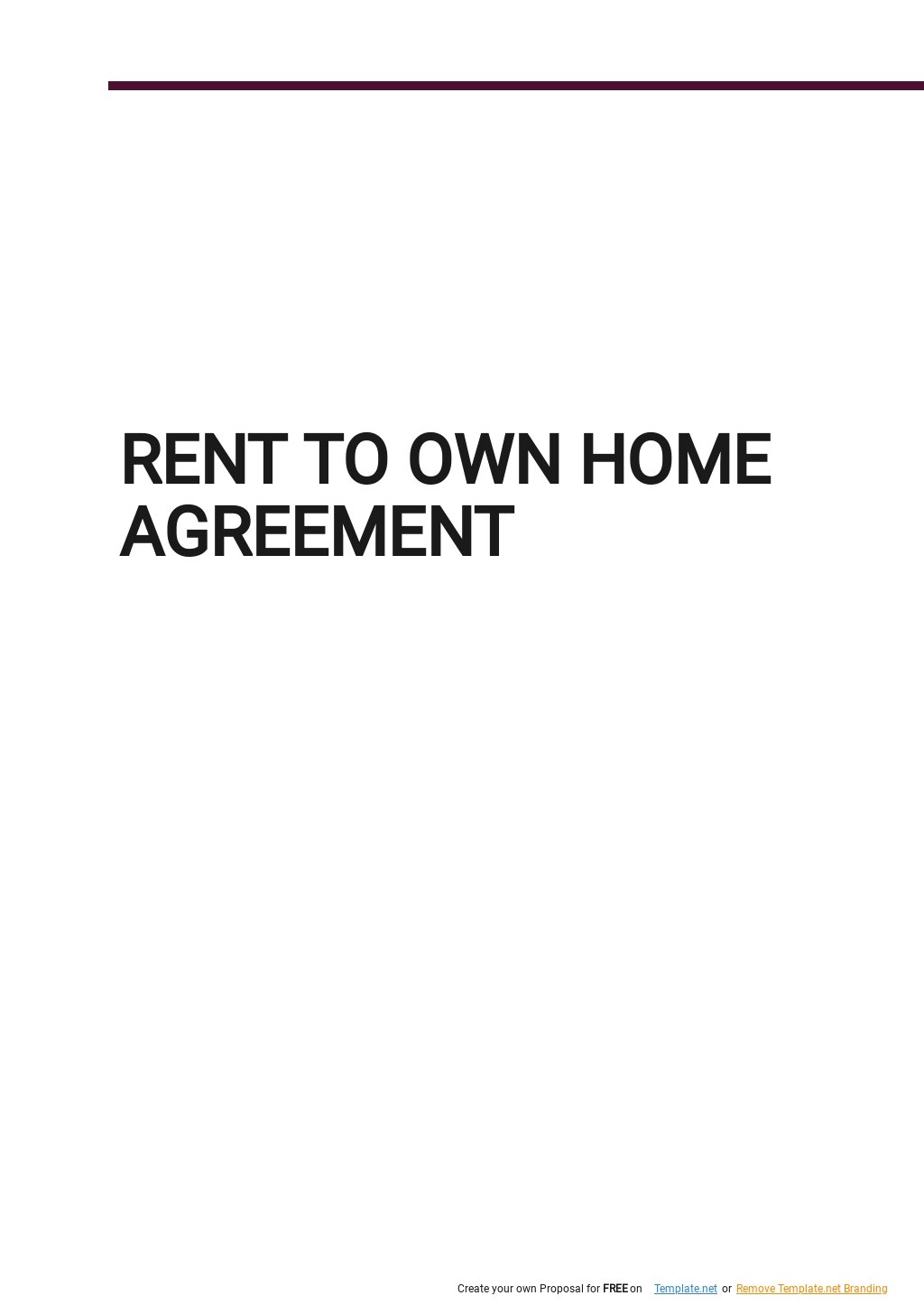 Rent to Own Home Agreement Template Google Docs Word Apple Pages