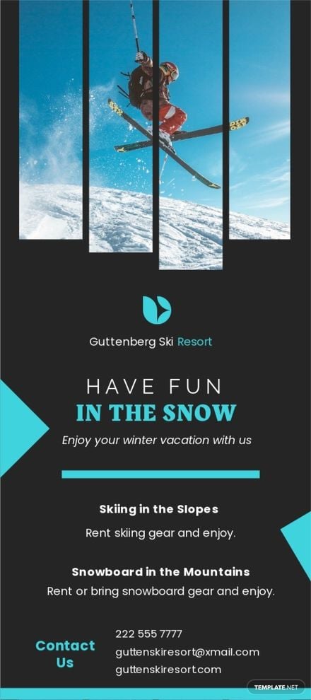 Ski/Snowboard DL Card Template in Word, Google Docs, Publisher