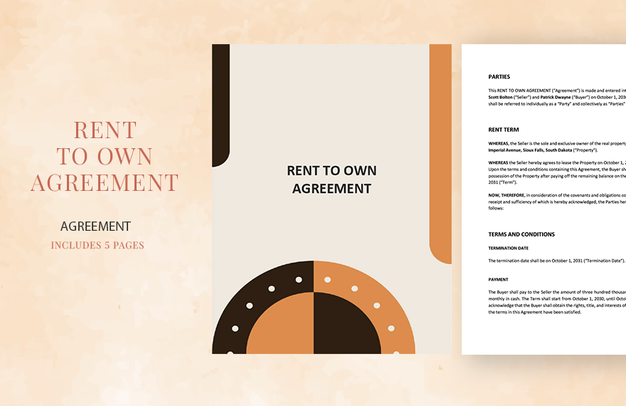 Free Blank Rent To Own Agreement Template in Word, Google Docs, PDF, Apple Pages