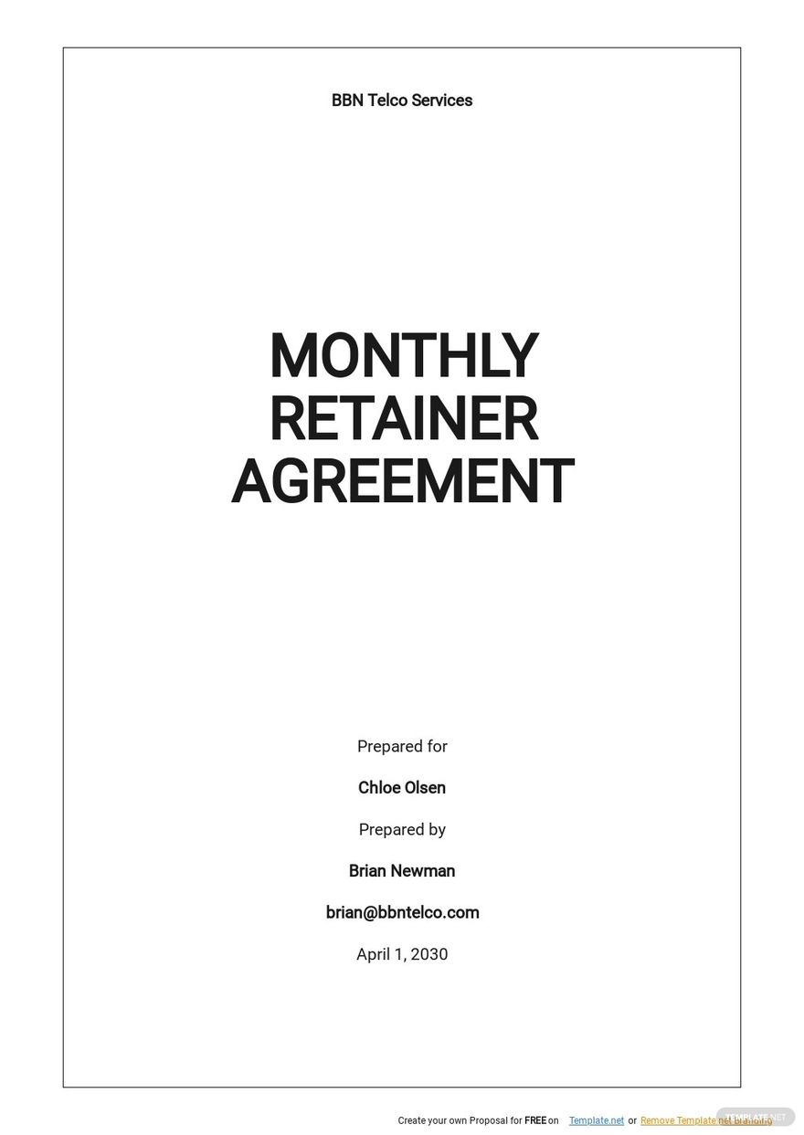 Retainer Agreements Templates Word Format Free Download Template net