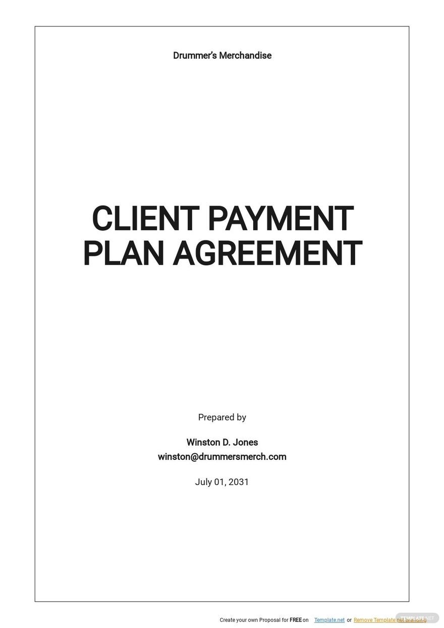 Client Payment Plan Agreement Template