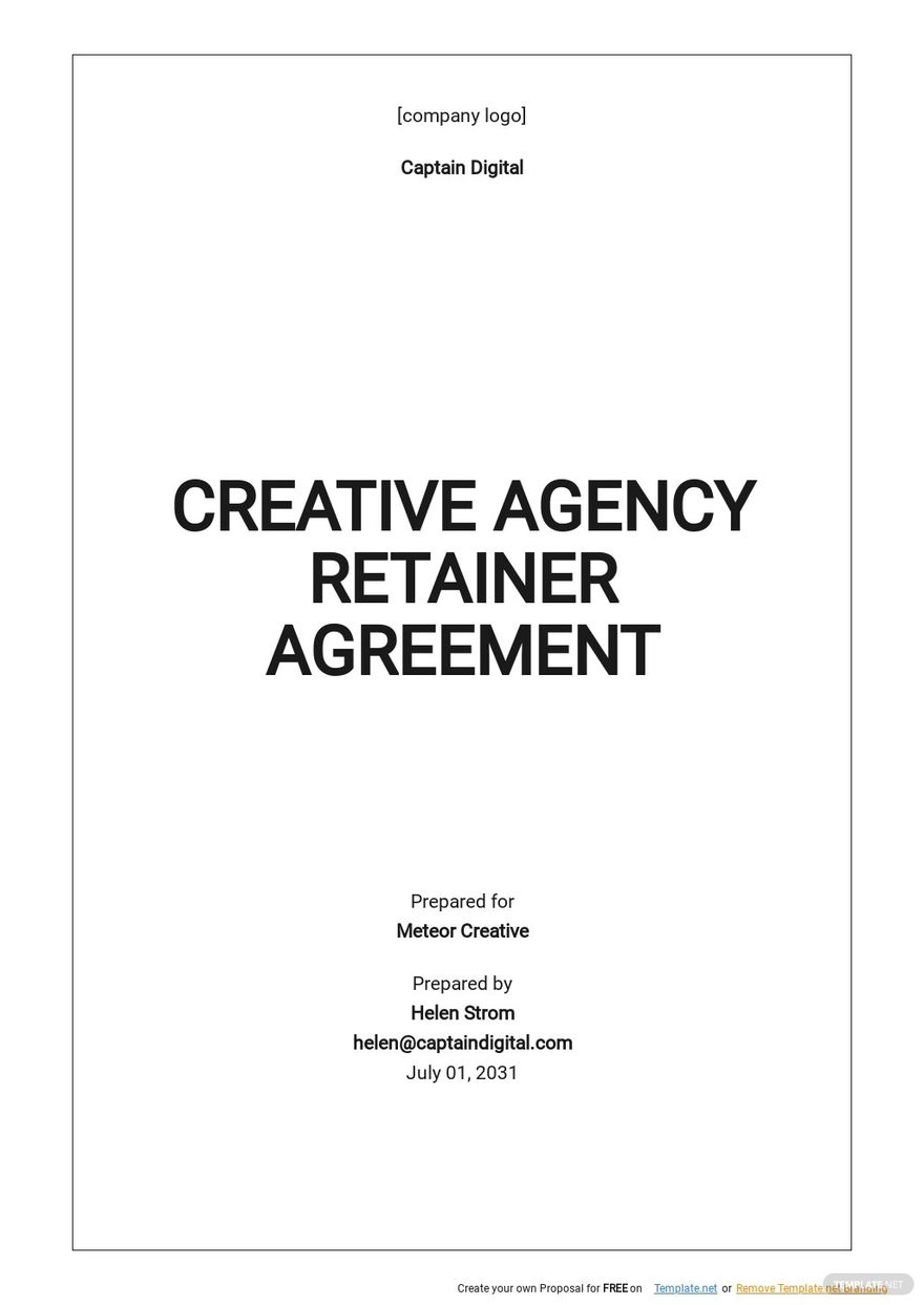 Free Creative Agency Retainer Agreement Template Google Docs, Word
