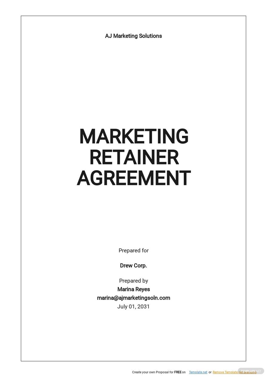 Marketing Retainer Agreement Template