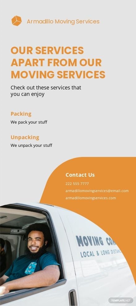 Sample Moving Company DL Card Template in Word, Google Docs, Publisher
