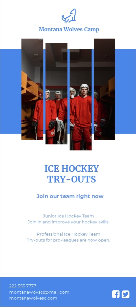 Ice Hockey DL Card Template