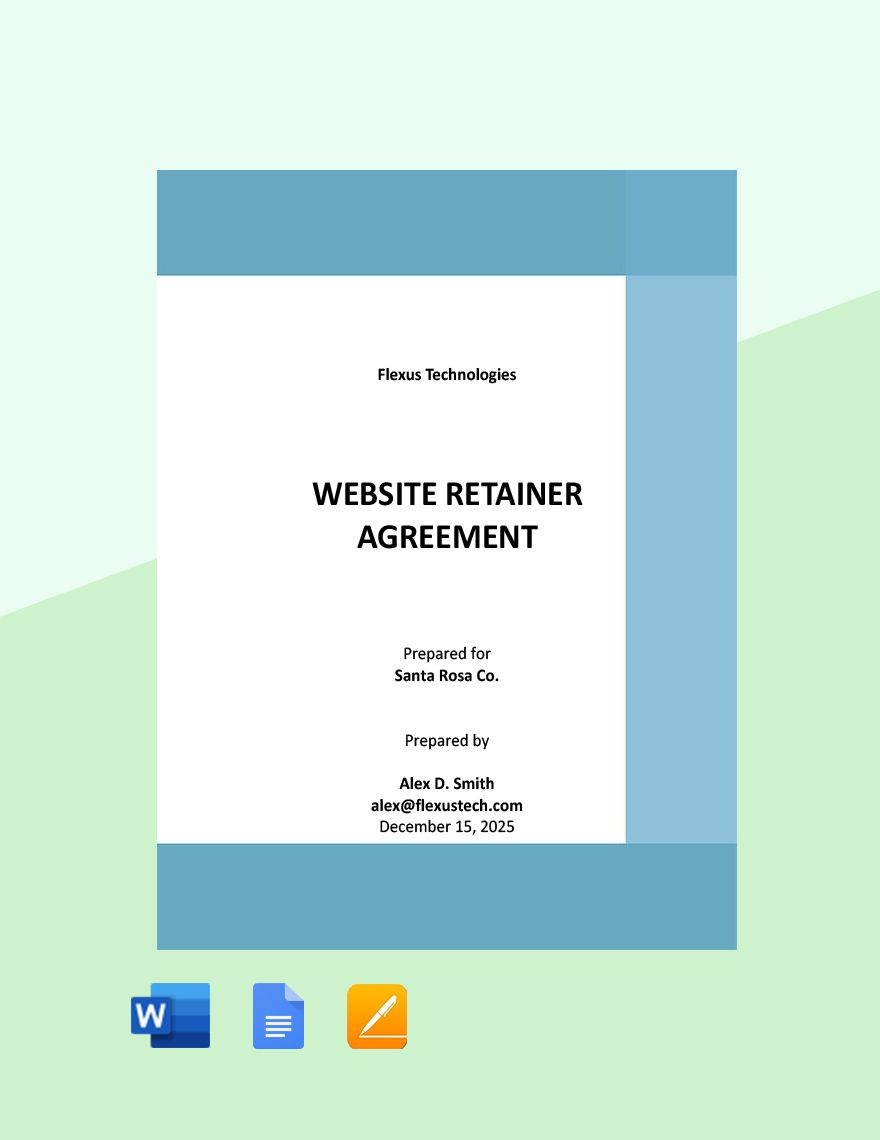 Website Retainer Agreement Template
