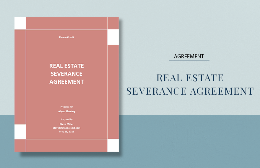 Real Estate Severance Agreement Template