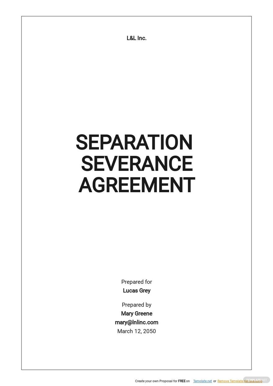 Separation Severance Agreement Template