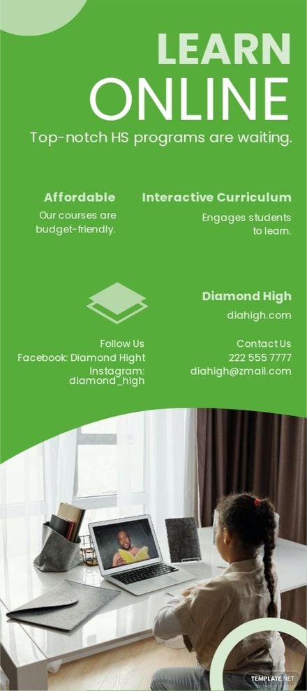 Online Education DL Card Template