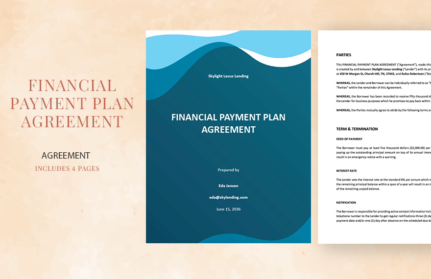 Financial Payment Plan Agreement Template