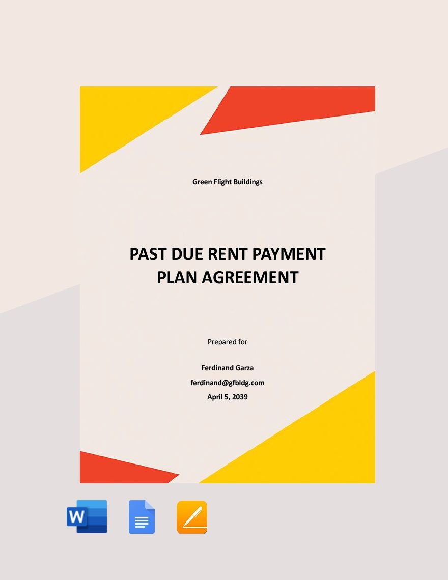 Past Due Rent Payment Plan Agreement Template