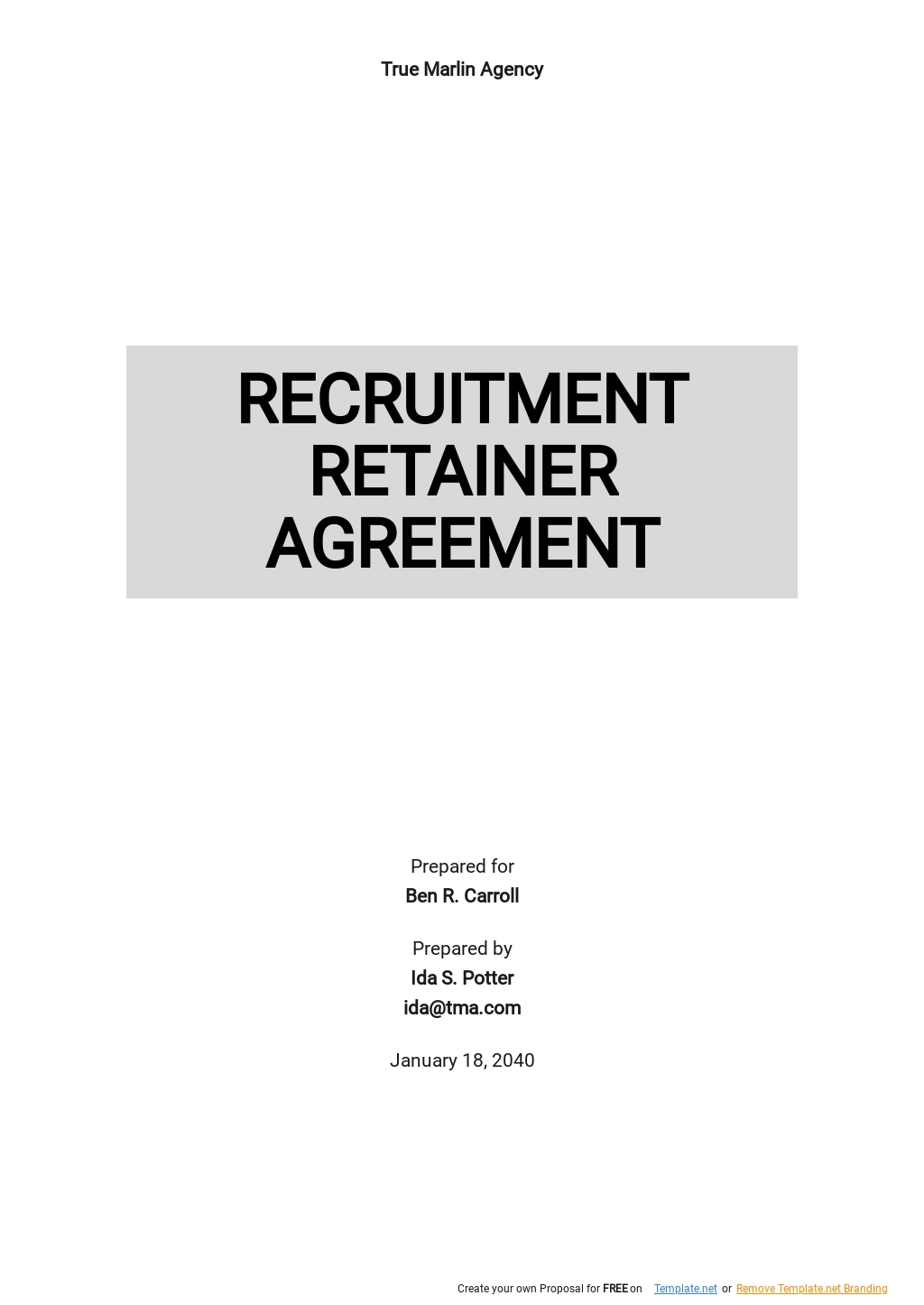 Recruitment Retainer Agreement Template Google Docs, Word, Apple