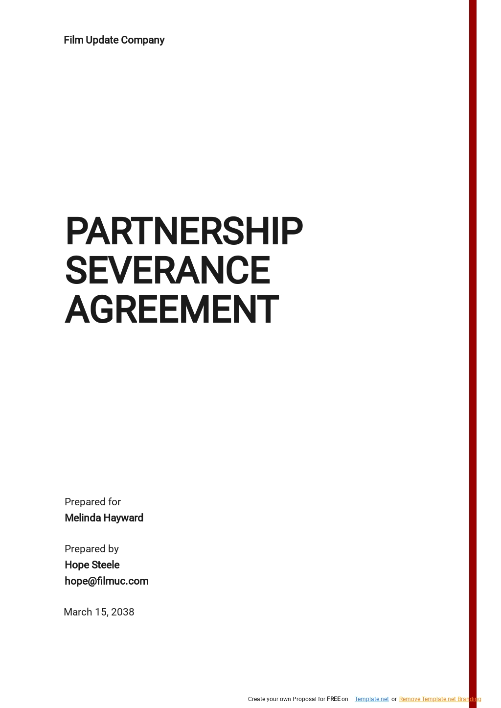 Partnership Severance Agreement Template Google Docs, Word, Apple