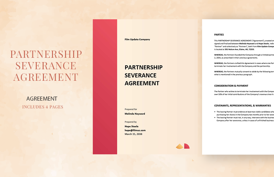 Partnership Severance Agreement Template