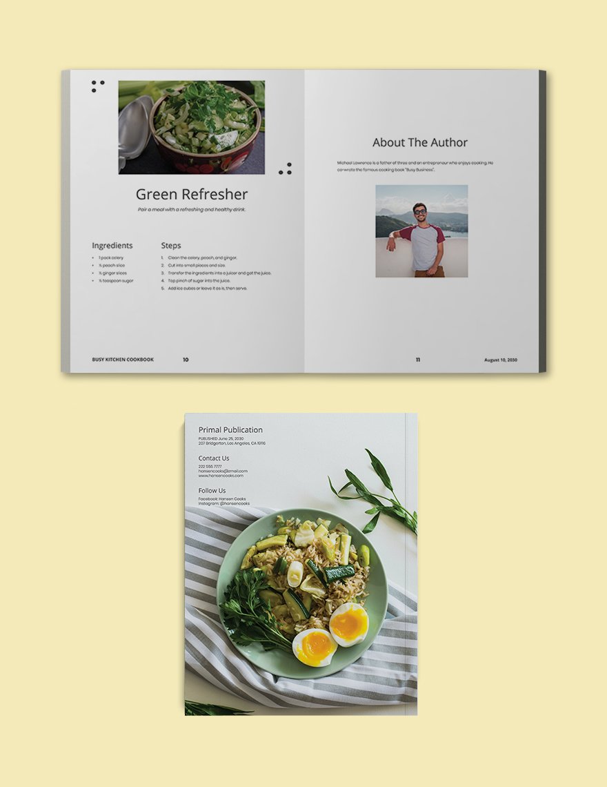 Modern Kitchen Cookbook Template Download