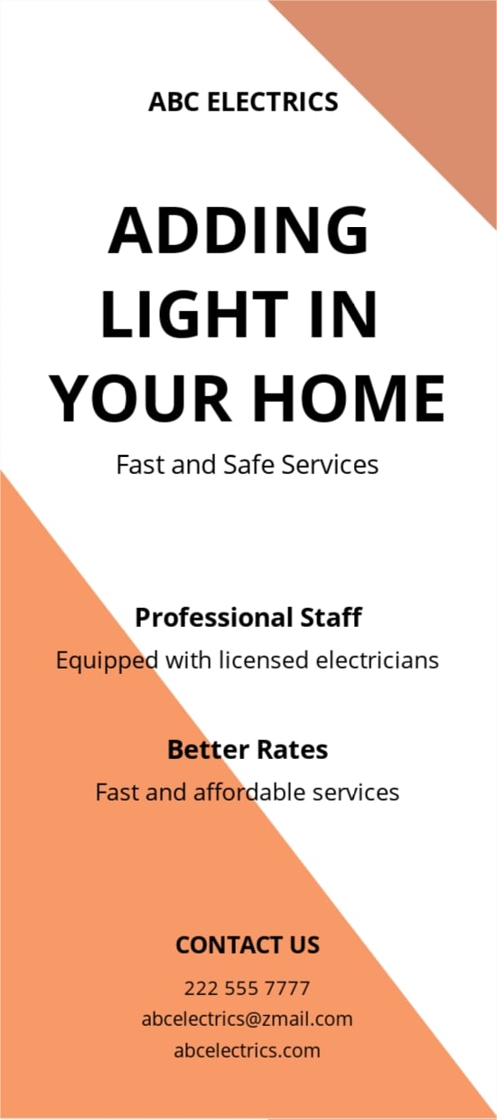 Electrician DL Card Template in Word, Google Docs, Apple Pages, Publisher