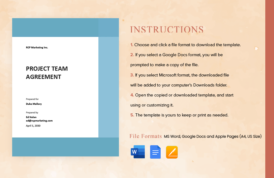 Project Team Agreement Template