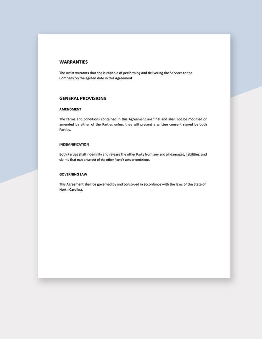 Illustrator Work For Hire Agreement Template