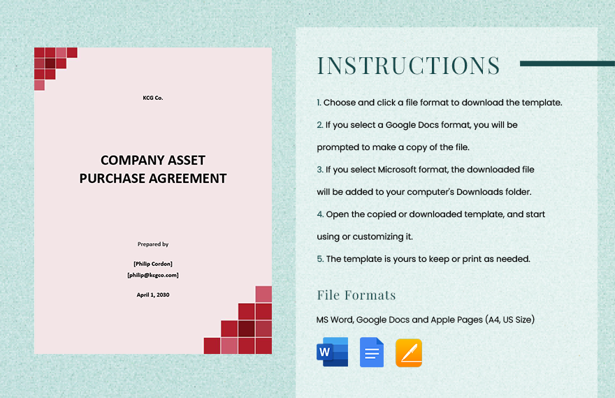 Company Asset Purchase Agreement Template