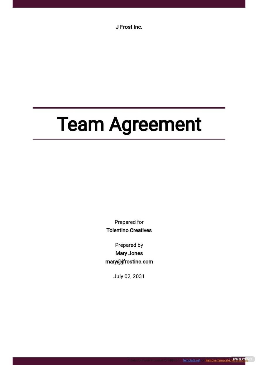 Real Estate Team Agreement Template