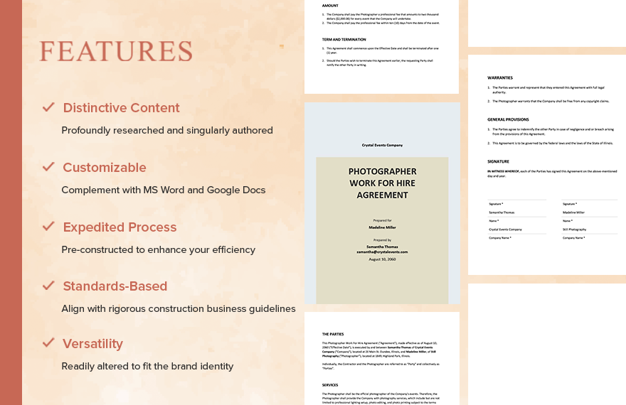 Photographer Work For Hire Agreement Template 