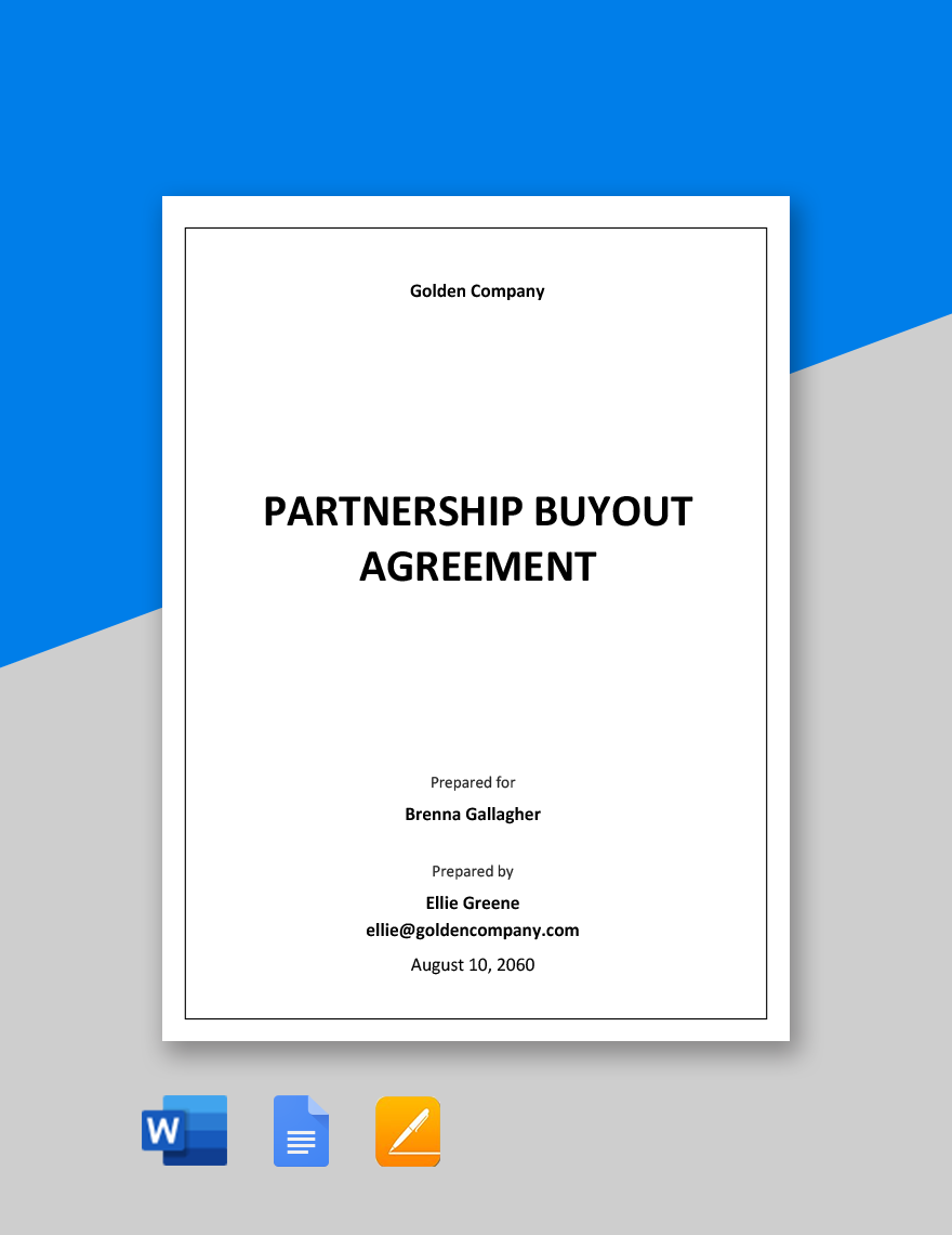 Partnership Buyout Agreement Template 