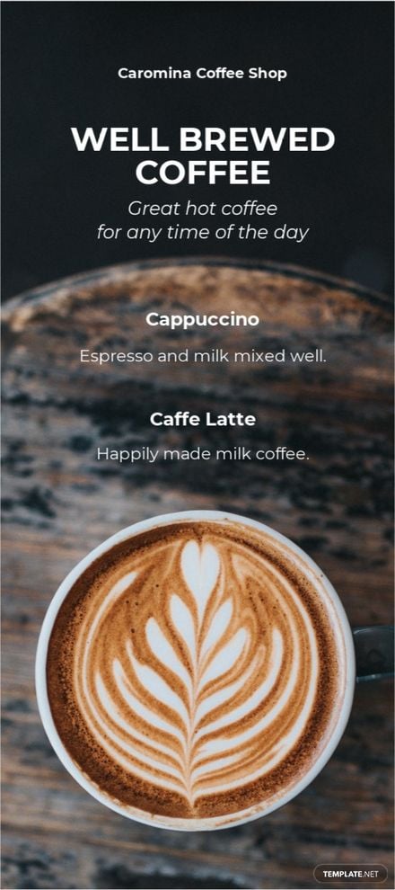 Coffee Shop DL Card Template