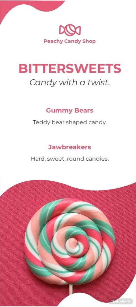 Candy Shop DL Card Template in Word, Google Docs, Illustrator, PSD, Publisher