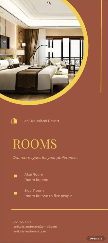 Vacation Hotel DL Card Template in Word, Google Docs, Illustrator, PSD, Publisher