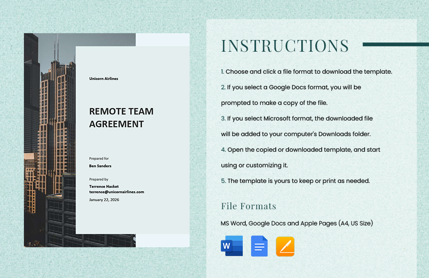 Remote Team Agreement Template