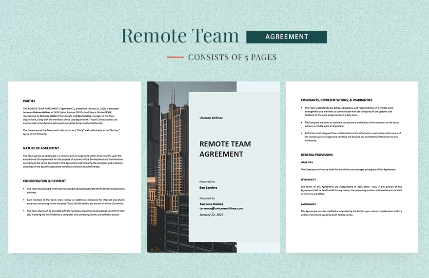 Remote Team Agreement Template