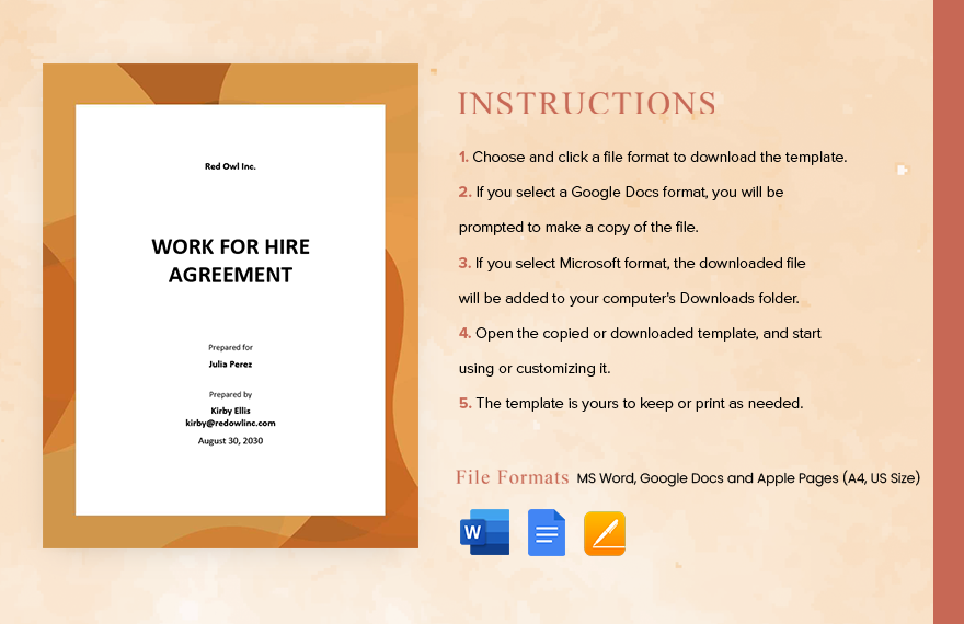 Basic Work For Hire Agreement Template